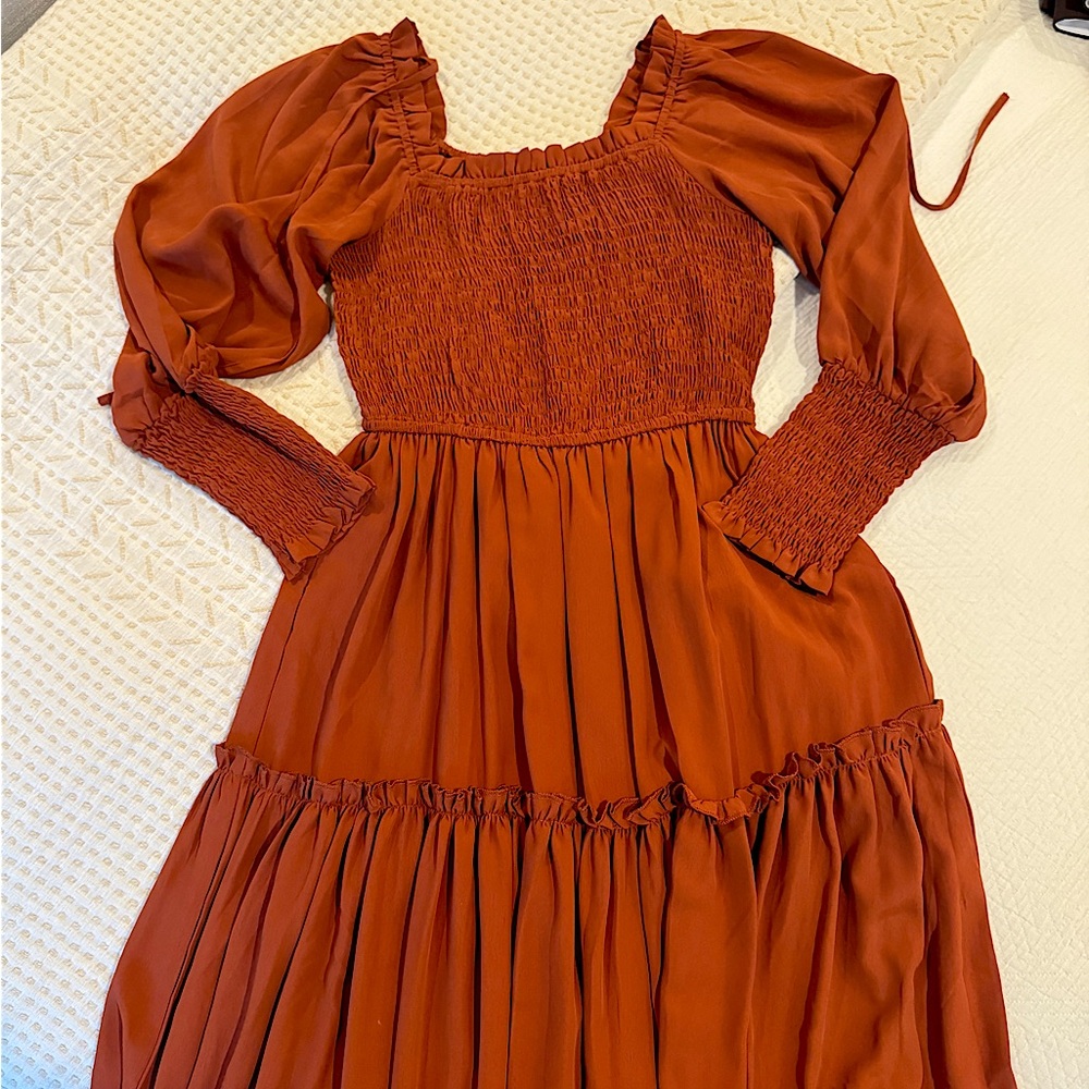 Ivy City Rust Orange Dress